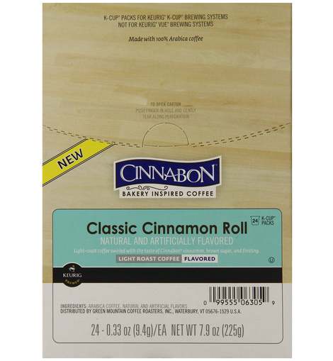 Cinnabon K-Cup Portion Pack for Keurig Brewers Classic Cinnamon